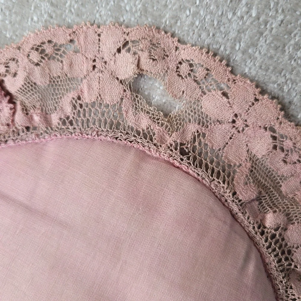 Vintage Embroidered Heart Shaped Pillow Lace 12x12 Shabby‎ Chic Cottagecore